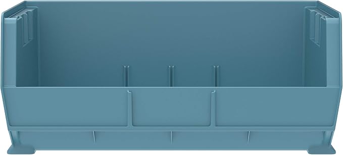 Akro-Mils 30250 AkroBins Plastic Storage Bins - Hanging Stacking Containers, 15x16x7-Inch, Light Blue (6-Pack)
