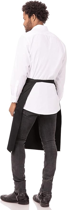 Chef Works Unisex Reversible Server Apron, Black, One Size