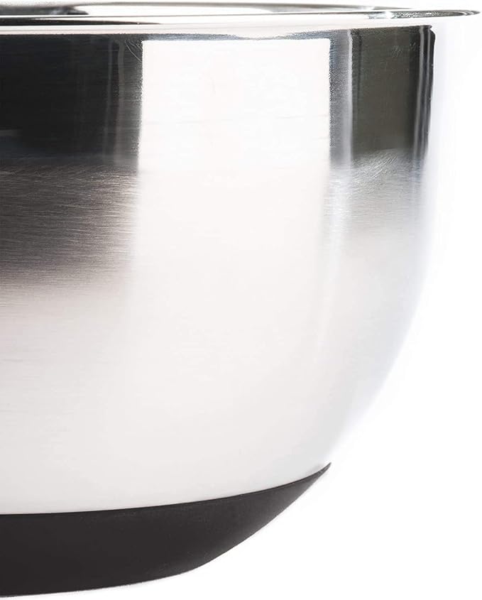 Stainless Steel Mixing Bowls with Lids and Non Slip Bases (Set of 5, Black)