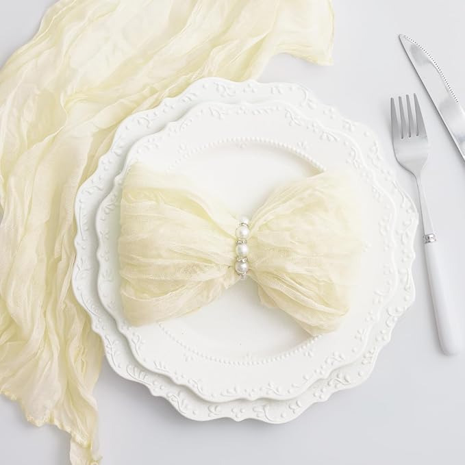 Beige 60 Pack Cheesecloth Napkins Washable 21x21 Inches Beige Cloth Napkins Set of 60 Dinner Table Napkins for Wedding Summer Bridal Baby Shower Rustic Boho Cotton Gauze Party Table Decor