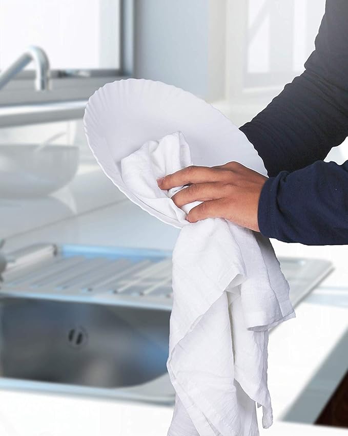 Utopia Kitchen White Flour Sack Towels [192 Pack - 28 x 28 Inch] 100% Cotton Tea Towels for Cleaning & Drying - Highly Absorbent Kitchen Dish Cloth