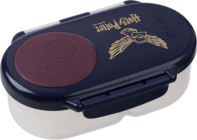 b.box Harry Potter Snack Box - Leakproof 2 Compartment Snack Containers for Kids, Mini Bento Box for Kids & Toddlers, Lunch Containers, Dishwasher Safe, BPA Free, PFAS Free, Ages 4m+, 1.75 Cup