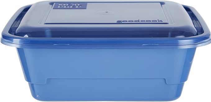 GoodCook Meal Prep 3 Cup Square, 20-Piece, Blue, Made without BPA