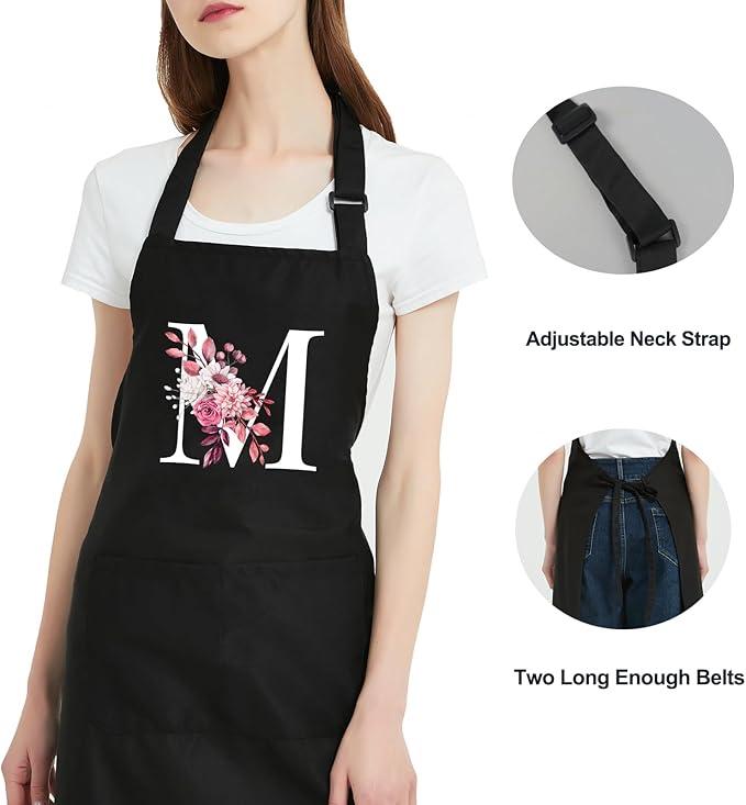 Personalized Aprons for Women with Pockets, Cute Aprons for Women Chef Baking, Cooking Gifts for Mom Birthday