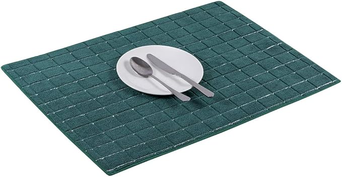 Microfiber Dish Towels - Soft, Super Absorbent and Lint Free Kitchen Towels - 8 Pack (Lattice Designed Green Colors) - 26 x 18 Inch (Dark Green)