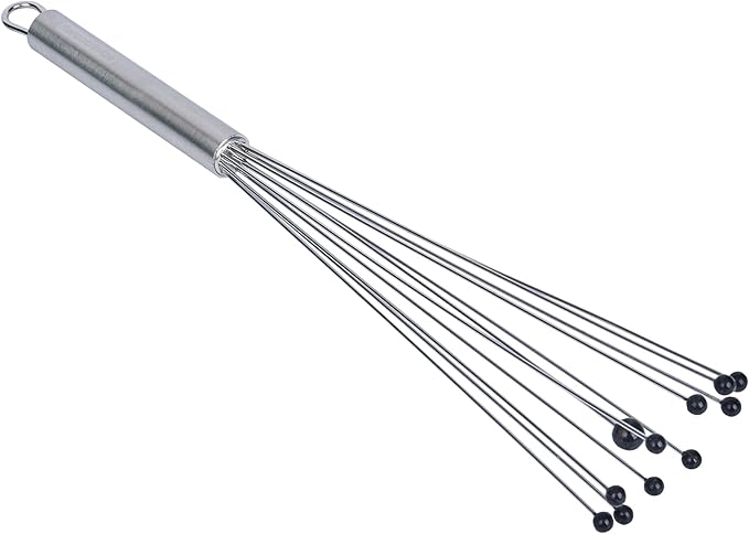 Restaurantware 12.5 in Stainless Steel Ball Whisk with Silicone Tips - 24 Pack - German Standard Sauce & Gravy Whisk, Non-Scratch, Dishwasher Safe - Non-Stick Safe Silicone Ball Whisk for Baking
