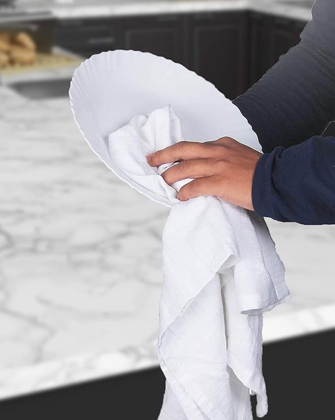 Flour Sack Towels Pack of 30-28x28 Inches - 100% Cotton, Highly Absorbent Dish Towels for Drying Dishes, Durable Tea Towels for Kitchen, Multipurpose Kitchen Towels