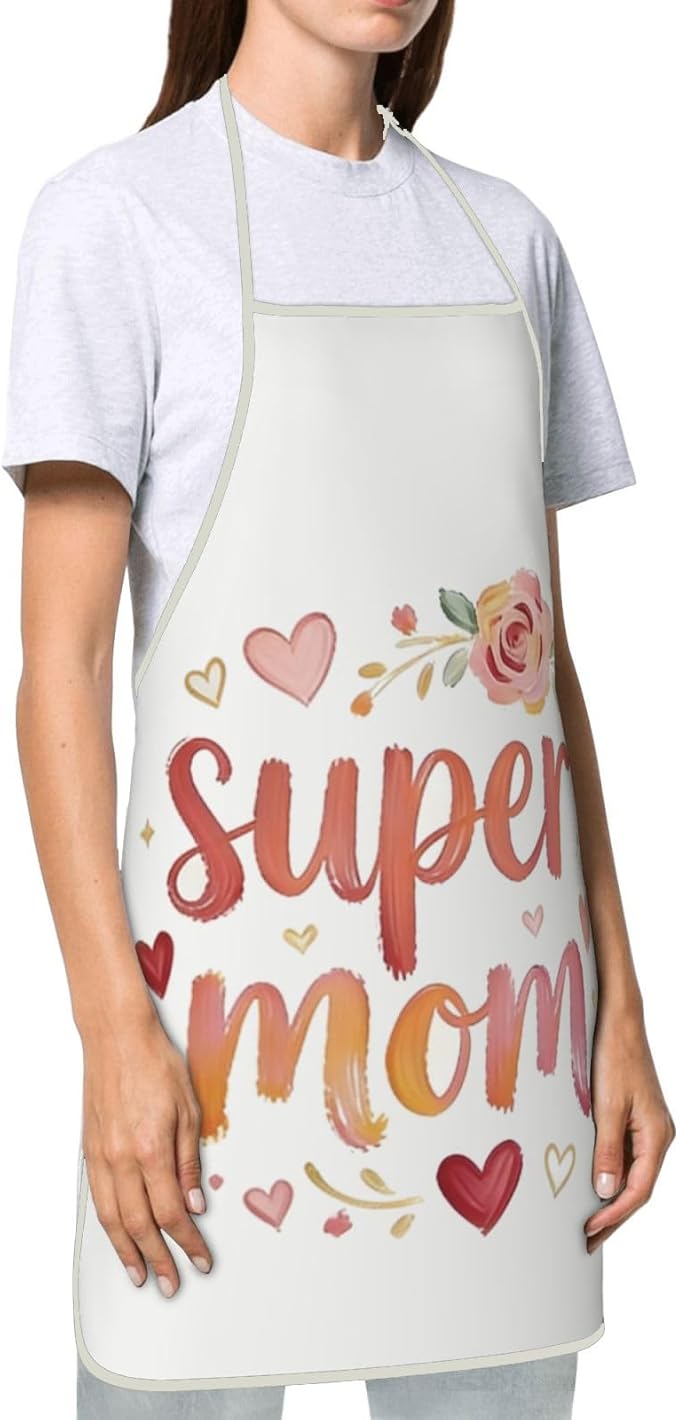Mothers Day Gifts Womens Aprons for Cooking,Gifts for Mom Anniversary Valentine's Day,Birthday Gifts for Women,Funny Kitchen Matching Apron White