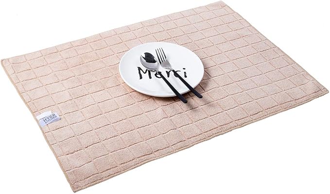 Microfiber Dish Towels - Soft, Super Absorbent and Lint Free Kitchen Towels - 8 Pack (Lattice Designed Camel Colors) - 26 x 18 Inch (Camel)