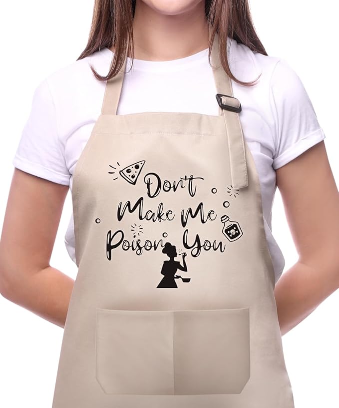 Funny Aprons for Women with Pockets for Baking Cooking,Cute Birthday Christmas Gifts for Mom Wife Friends Sister