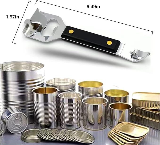 Bottle Opener - Manual Can Opener - Versatile 4-In-1 Can Opener for Kitchen Restaurants and Camping Trips (1)