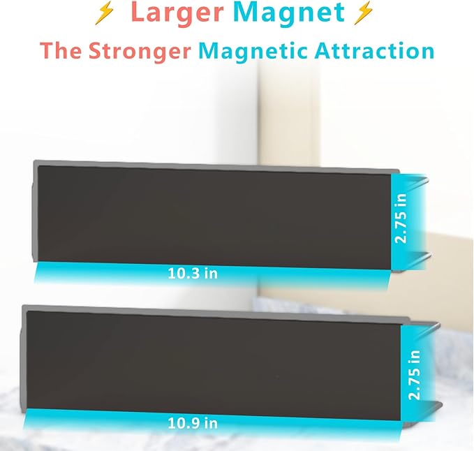 Magnetic Spice Rack for Refrigerator Magnetic Fridge Shelf for Kitchen Spice Organizer Magnetic Shelf for Fridge Space Saving White 2 Pack