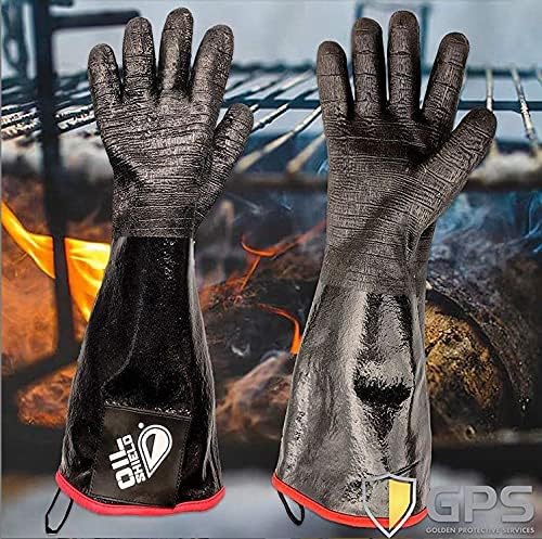 Oil Shield® 18" High Heat Neoprene Glove, Fryer Filtration, 450 Degree Temp Rating, Food Service Safety