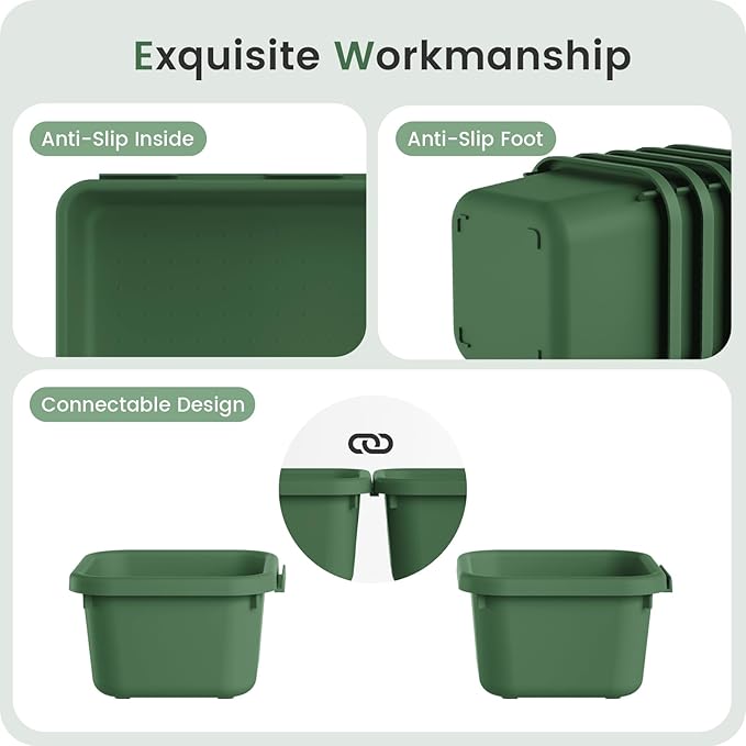 A-LuGei 【𝟰𝟲𝗣𝗖𝗦 & 5 Size】 Tool Box Organizer Tray Divider Set,【Army Green】 Desk Drawer Organizer,Garage Organization and Storage Toolbox Accessories Rolling Tool Chest Cart WorkBench Small Part