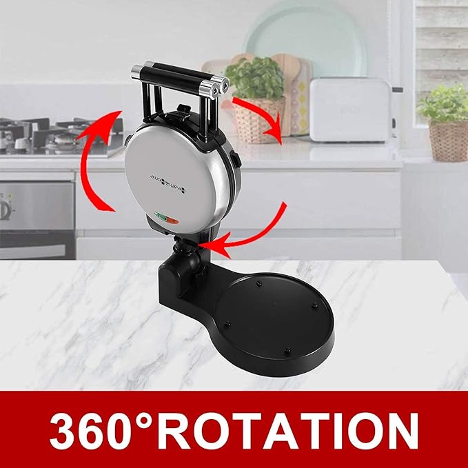Health and Home 3-in-1 Waffle, Omelet, Egg Waffle Maker, 3 Removable Nonstick Baking Plates, Upgraded 360 Rotating Belgian Maker