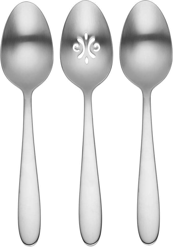 Oneida Vale Set of 3 Serving Spoons, Silver