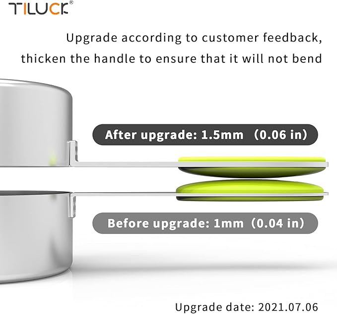 TILUCK magnetic measuring spoons set and measuring cups, stainless steel measuring cups, 6 double-sided stainless steel measuring spoons & 1 leveler (13)