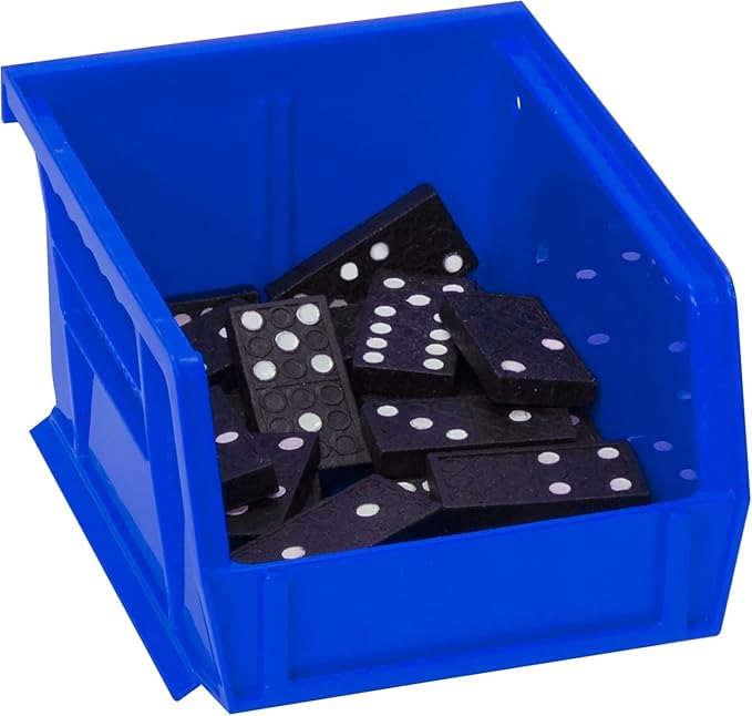 Akro-Mils 30210 AkroBins Plastic Storage Bins, Space-Saving Stackable Bins for Garage, Pantry, Craft Organization, 5" x 4" x 3", Blue, 24-Pack