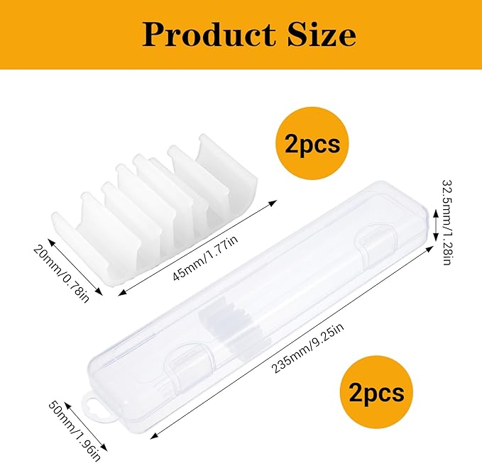 2 Pcs Clear Travel Utensil Holder, Portable Flatware Utensil Box Travel Tableware Storage Case Simple Tableware Storage Case Cutlery Organziers Container for Chopsticks Spoon Fork for Camping Picnic