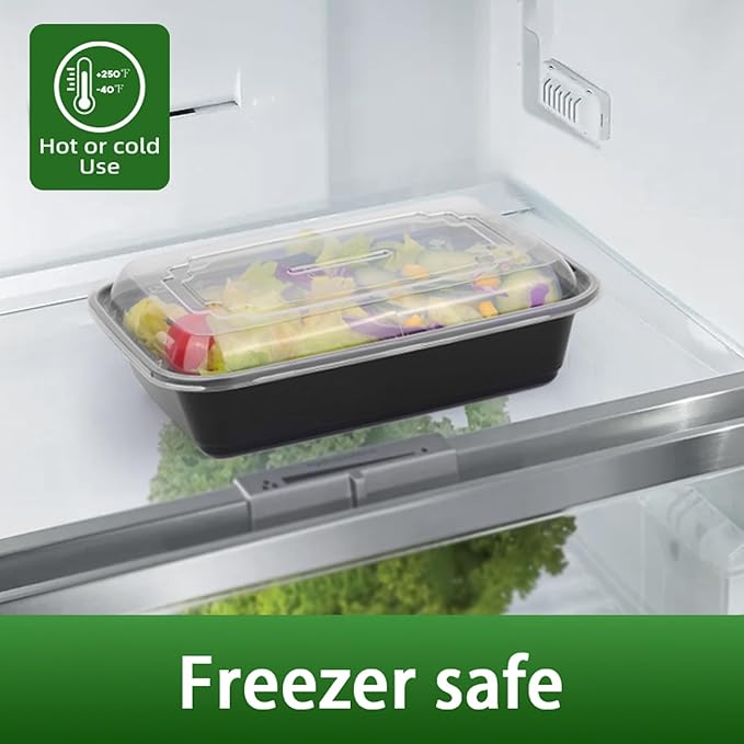 Meal Prep Containers With Lids, to Go Food Containers BPA Free, Stackable, Leak Resistant, Bento Box, Microwave, Dishwasher, Freezer Safe (24, ounces)