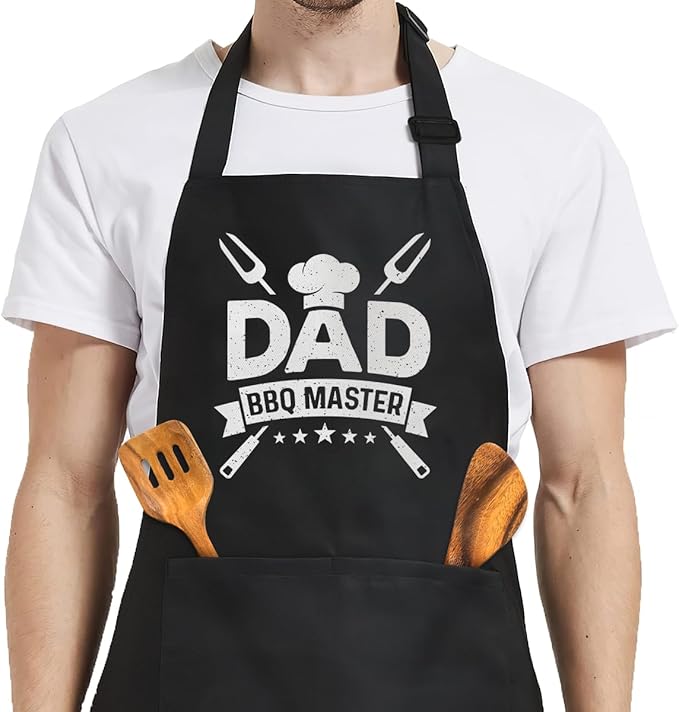 SANDJEST Funny Apron for Dad - Birthday Father’s Day Cooking Grilling Gifts for Mens