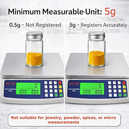 Large Digital Kitchen Scale 40kg/88lb Stainless Steel Price Computing Scale Counting Scale Deli Scale with LCD Display for Baking Bread Cooking Meat Prep Parts and Coins Adapter Included