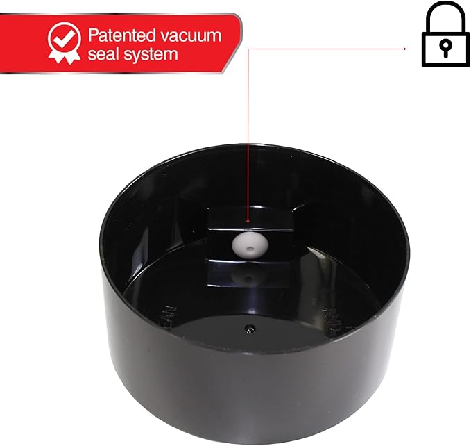 Tightvac - 3 oz to 12 Ounce - Patented Airtight Container | Multi-use Vacuum Container Works as Smell Proof Containers for Herbs and Dry Goods. Black