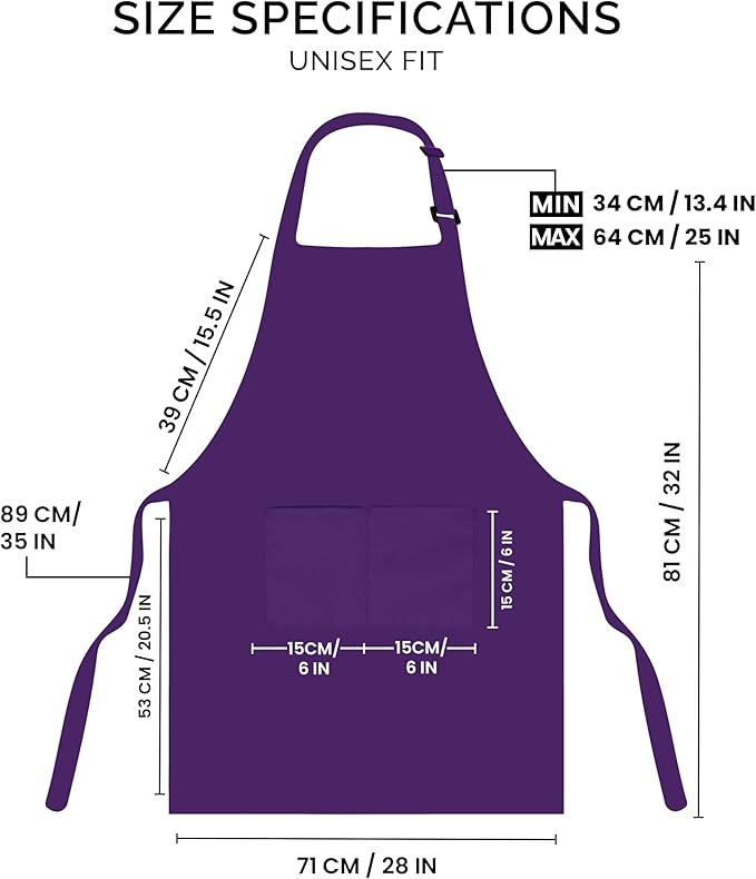 Utopia Kitchen 2 Pack Bib Apron, Adjustable with 2 Pockets, Water and Oil Resistant, Cooking Kitchen Chef Apron for Women Men