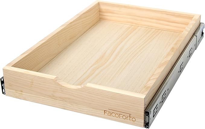 Kitchen Cabinet Organizer, Fully Assembled Drawer Wood Pull Out Tray Drawer Box Cabinet Slide Out Shelve, Wooden Pull-Out Shelf (W30''×D21''×H3'')