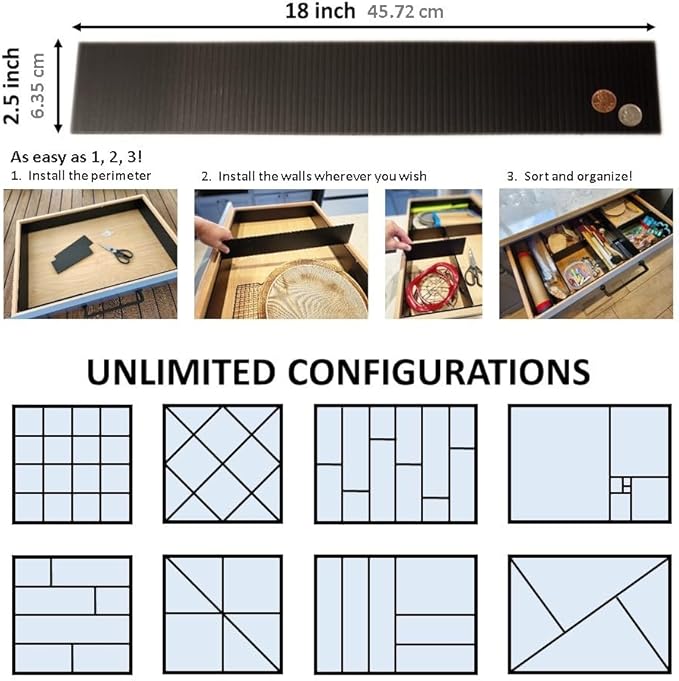 DRAWER DADDY Adjustable drawer dividers. The world’s most customizable drawer organizer for the kitchen, bathroom, desk, toolbox, and more. Installs in minutes; lasts a lifetime.