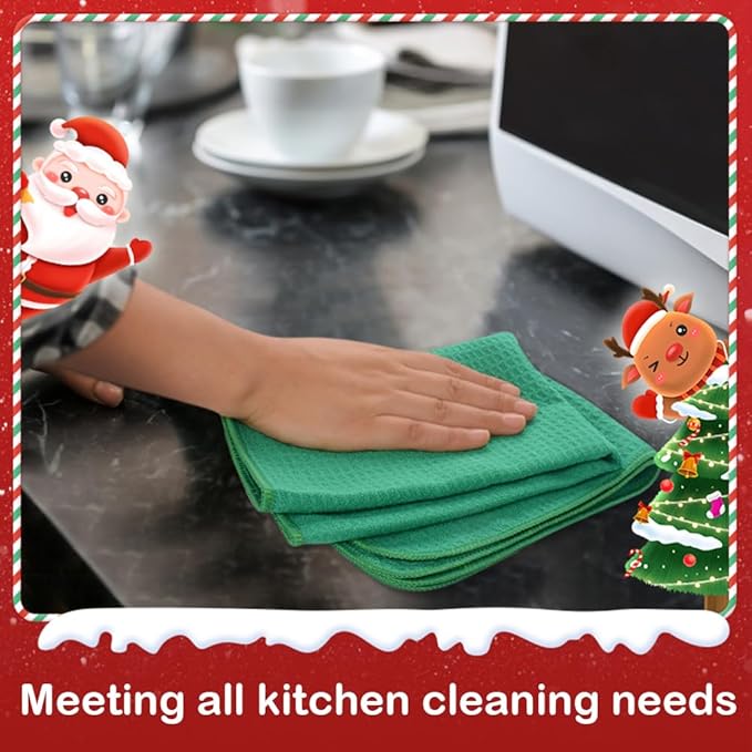 SINLAND Kitchen Towel Premium Sublimation Blank Towels Fast Drying Tea Towel Polyester Dish Towels for Drying Dishes Festive Decoration 16 Inch X 24 Inch 10 Pack Spring Green
