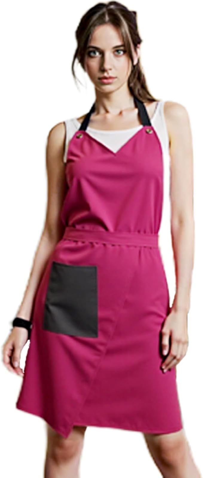 Kitchen Apron with Pockets for Adults,Waterproof Cooking Aprons for Women/Men,Baking/Grilling,Green/Orange/Wine Red