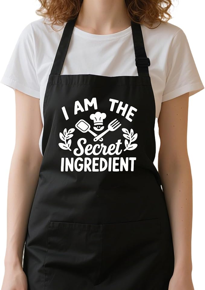 Funny Aprons for Women with 2 Pockets, Adjustable Water Resistant Cooking Apron Gifts for Christmas Mother's Day