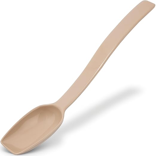 Carlisle FoodService Products Plastic Solid Spoon, 9 Inches, Beige, (Pack of 12)