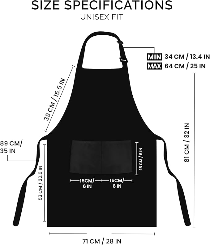 Utopia Kitchen 2 Pack Bib Apron, Adjustable with 2 Pockets, Water and Oil Resistant, Cooking Kitchen Chef Apron for Women Men