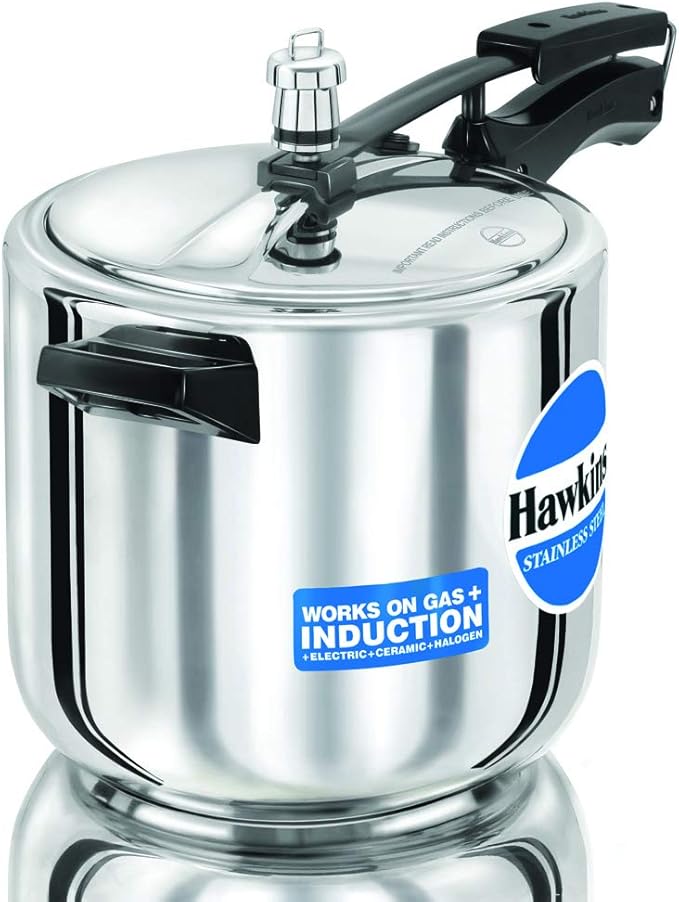 Hawkins 6 Litre Inner Lid Pressure Cooker, Stainless Steel Cooker, Induction Cooker, Silver (Hss60), 6 Liter