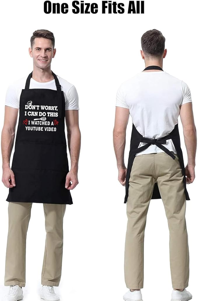 ONFAON Funny Apron for Men Women, Father's Day Gifts, Gifts for Mom,Birthday Gifts for Men Women，Cooking Grilling Apron