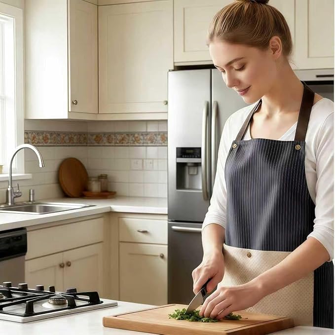 Kitchen Apron with Pockets Removable Hand Towel for Men and Women – Waterproof Cooking Apron for Home, BBQ, and Baking – No-Tie Cross Back, Durable, Comfortable, Easy to Clean
