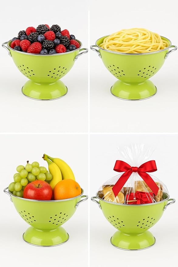 Calypso Basics by Reston Lloyd Powder Coated Enameled Colander, 1 Quart, Black