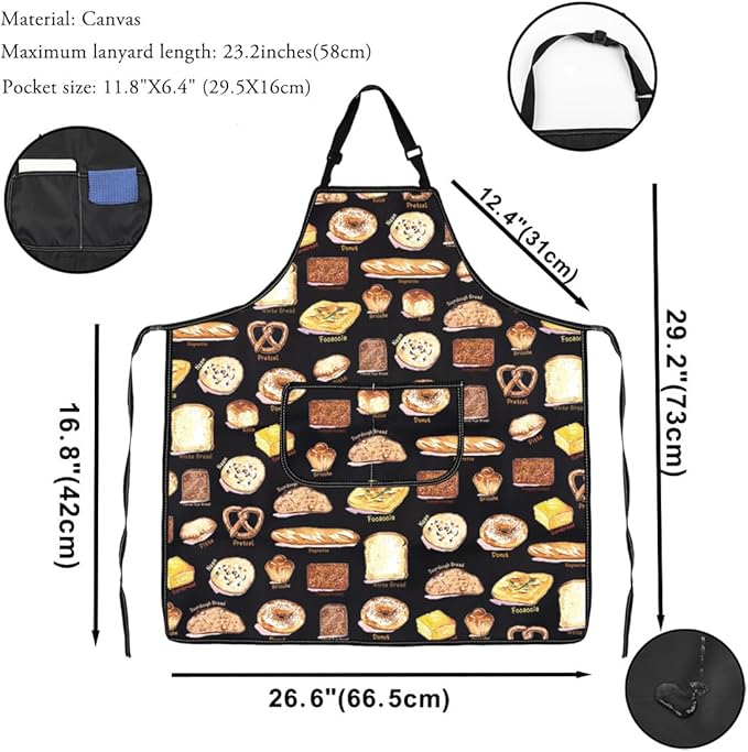 VAMSII Bread Lover Gift The Breadfather Soup Apron With Pockets Chef Cooking Kitchen Gift for Men Boyfriend Husband Father