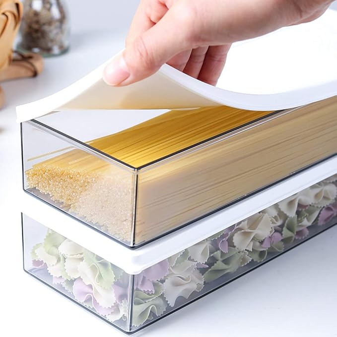 Flatware Tray Kitchen Drawer Organizer With Lid And Drainer - Plastic Food Storage Container food storage box for refrigerator Dinnerware Holder