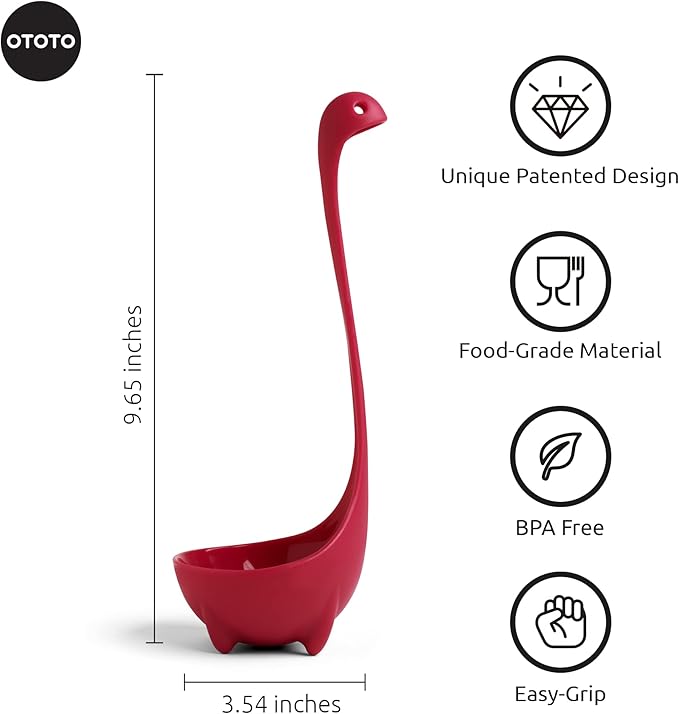 The Original Nessie Ladle by OTOTO - Soup Ladle, Cute Gifts, Funny Kitchen Gadgets, Loch Ness design, Cooking Gifts for Mom - Cute and Practical Kitchen Utensils - Unique Gifts for Women, Mothers Day