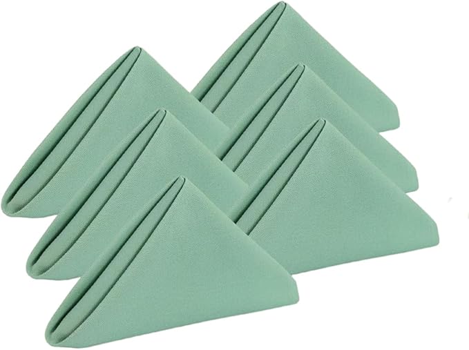 Green Cloth Napkins Set of 6,100% Cotton,Spring Table Napkins for Dinner,Washable,Soft,Thick (18 x18 inch,sage)