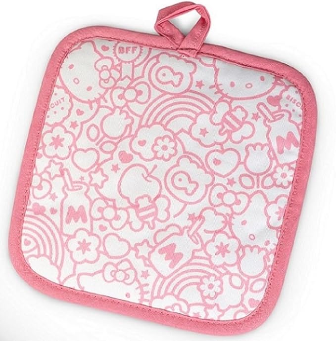 Handstand Kitchen Hello Kitty Print 28" Adult Apron and Pot Holder Set