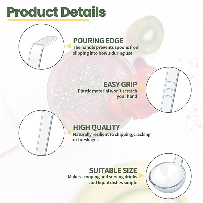 12 Pcs 1 Oz Small Ladle 7.87 Inches Mini Ladles for Serving Sauce, Soup, Dressing, Punch Bowl, Gravy, Cocktail, Fruit Juices – Clear Plastic Long Handle Ladles for Parties, Catering