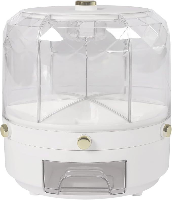 360° Rotatable Cereal Grain Dispenser Storage Box Kitchen Rice Container