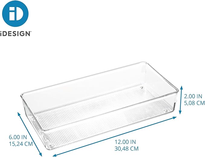iDesign Recycled Plastic Drawer Organizer Bin –Linus Collection - Clear