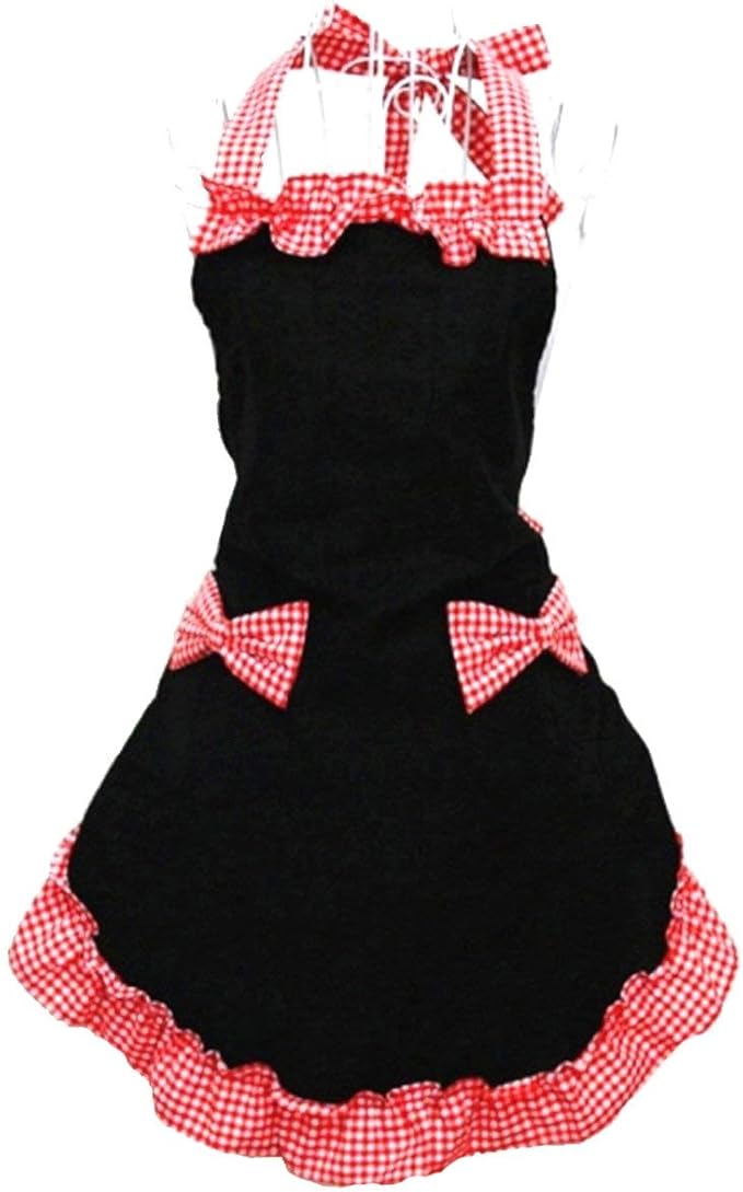 Hyzrz Cute Ladies Girls Retro Apron Dress Kitchen Cooking Vintage Aprons for Women with Pockets (Multicolor)