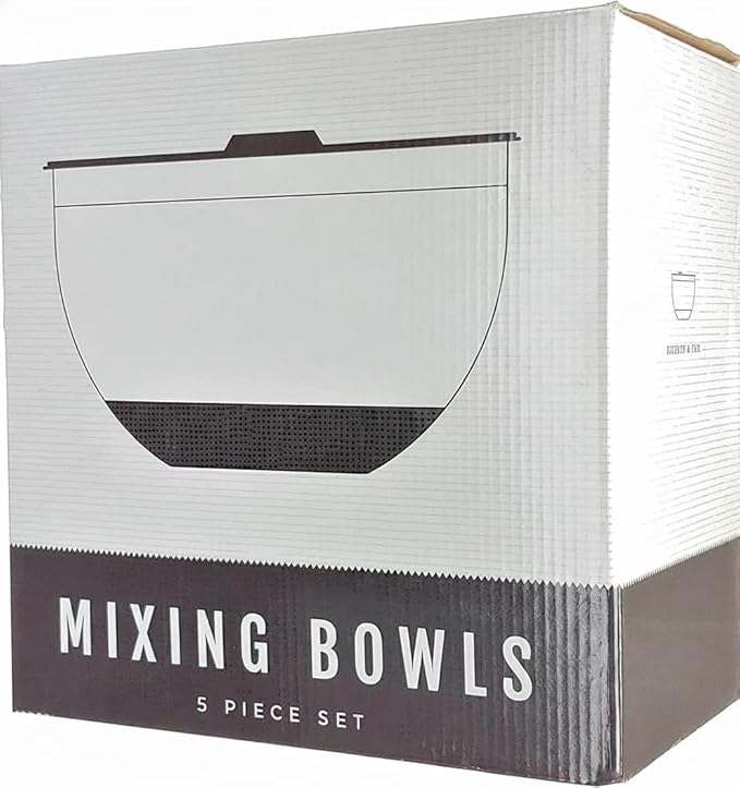 Stainless Steel Mixing Bowls with Lids and Non Slip Bases (Set of 5, Blue)