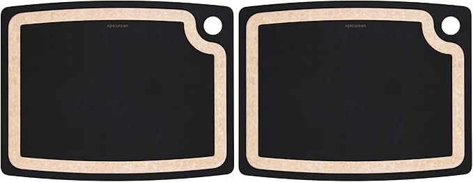 Epicurean Gourmet Series Cutting Board with Juice Groove 14.5-Inch by 11.25-Inch, Slate/Natural | (Pack of 2)
